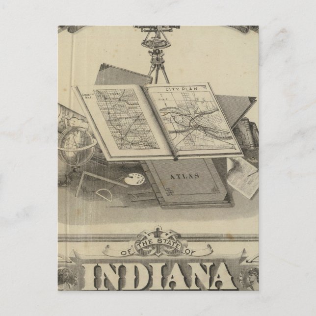 Carte Postale L'état de l'Indiana (Devant)