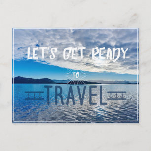Carte Postale Let's get read to travel Typography Postcard