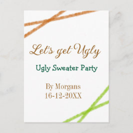 Carte Postale Let's get ugly Christmas ugly sweater Partyorange