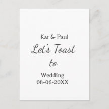 Let's toast to wedding add name date simple couple