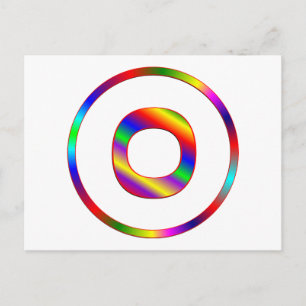 Carte Postale Letter O Rainbow