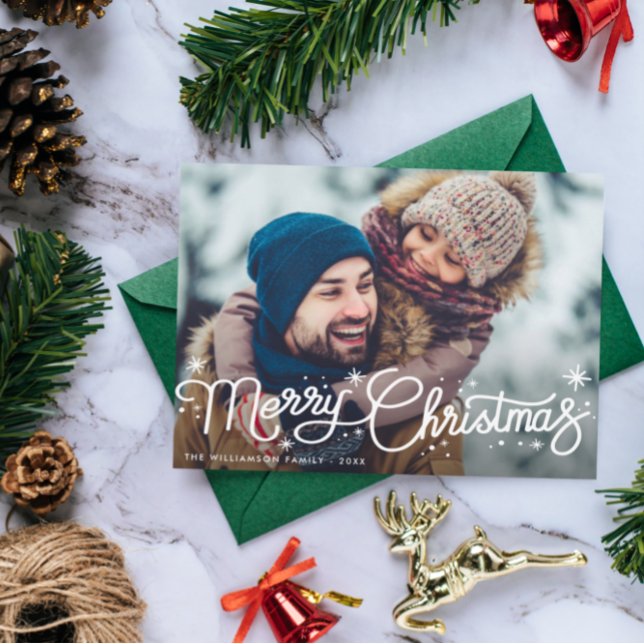 Carte Postale lettrage manuel joie de noël vacances (Créateur téléchargé)