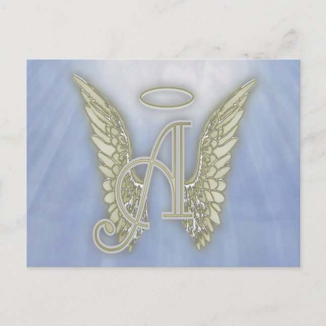 Carte Postale Lettre A Ange Monogramme (Devant)