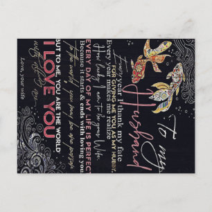 Carte Postale Lettre à mon mari   Meilleure Fête des pères prése