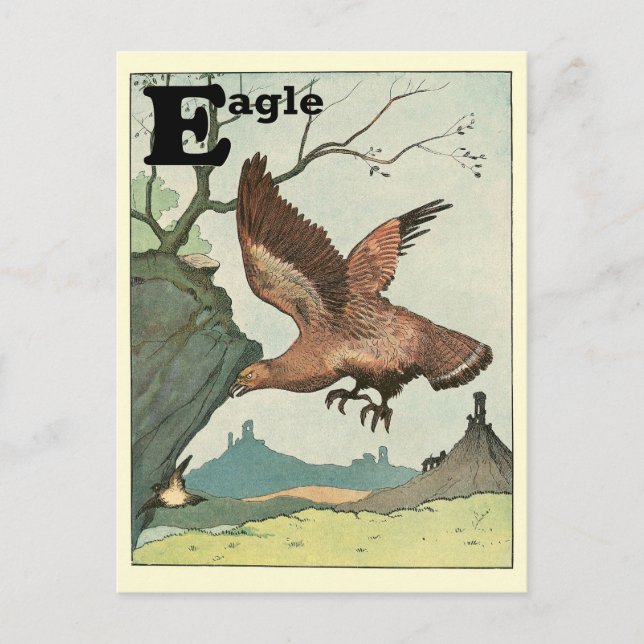 Carte Postale LETTRE Aigle doré ET ANIMAL (Devant)