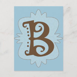 Carte Postale Lettre B Conception du monogramme