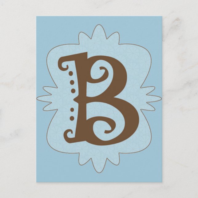 Carte Postale Lettre B Conception du monogramme (Devant)