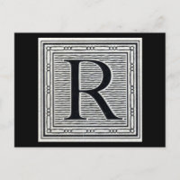 Lettre bloc "R" Bois coupé en bois