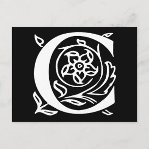 Carte Postale Lettre C fantaisie