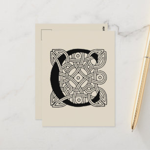Carte Postale Lettre C Vintage Monogramme de noeud celtique
