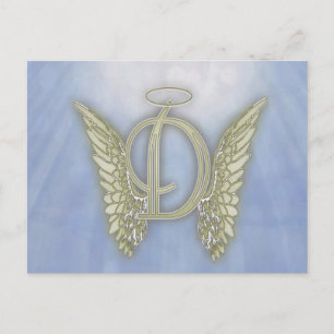 Carte Postale Lettre D Angel Monogramme