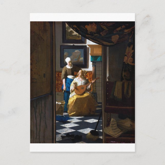 Carte Postale Lettre d'amour, Johannes Vermeer (Devant)
