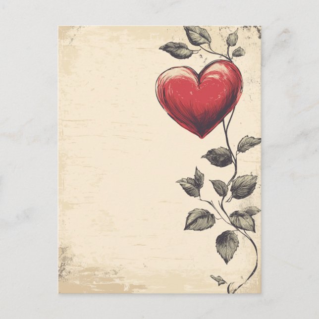 Carte Postale Lettre d'amour vintage (Devant)