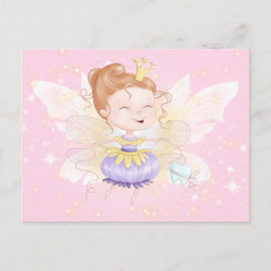 Carte Postale Lettre de fée de dent   princesse mignonne avec ro