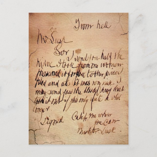 Carte Postale Lettre de l'enfer (Devant)