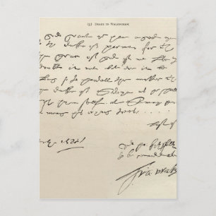 Carte Postale Lettre de Sir Francis Drake