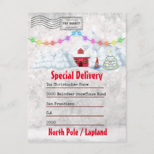 Carte Postale Lettre de Tomte log cabine hiver au pays des mer