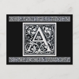 Carte Postale Lettre décorative "A" Bois coupé première