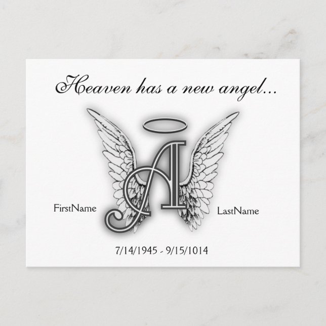Carte Postale Lettre d'hommage Monogram Memorial A (Devant)