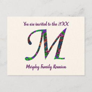 Carte Postale Lettre d'invitation à la réunion de famille M Mono