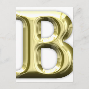 Carte Postale Lettre d'or B brillant Alphabet