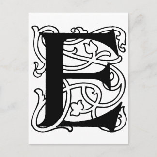 Carte Postale Lettre E Monogramme