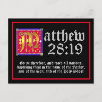 Lettre éclairée Matthieu 28:19 Citation biblique