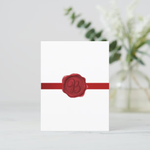 Carte Postale Lettre fantaisie B Sceau de cire rouge