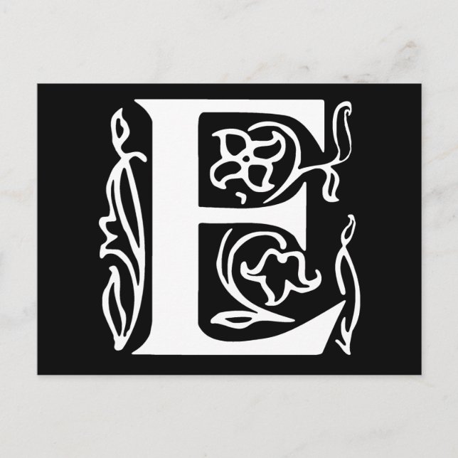 Carte Postale Lettre fantaisie E (Devant)
