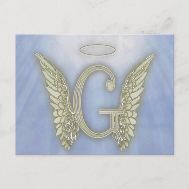 Carte Postale Lettre G Angel Monogramme (Devant)