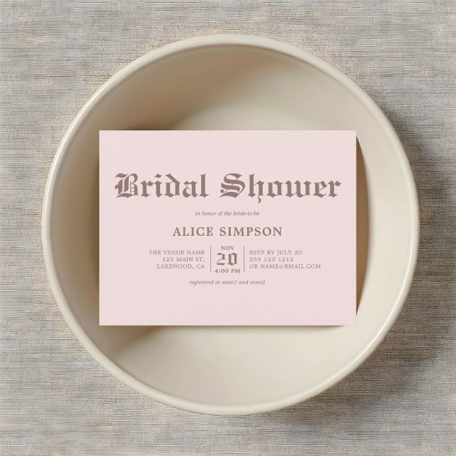 Carte Postale LETTRE GOTHIQUE Fête des mariées beige (Créateur téléchargé)