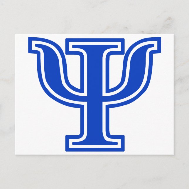 Carte Postale LETTRE GRECQUE Psi Bleu MONogramme INITIAL (Devant)