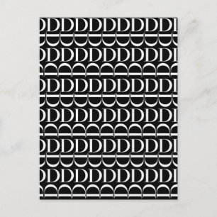 Carte Postale Lettre initiale D monogramme