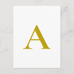 Carte Postale Lettre initiale de monogramme personnalisé couleur