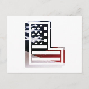Carte Postale Lettre L Monogramme Initial USA