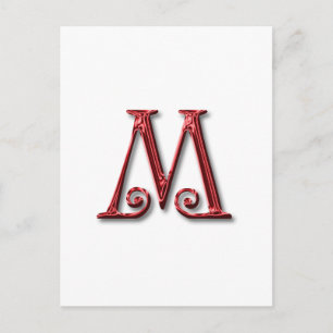 Carte Postale Lettre M Monogramme