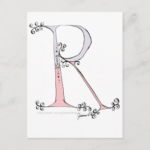Carte Postale Lettre magique R de tony fernandes design