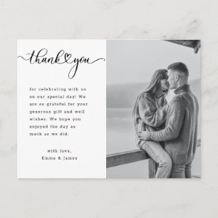 Carte Postale Lettre manuscrite moderne d'amour Photo de mariage