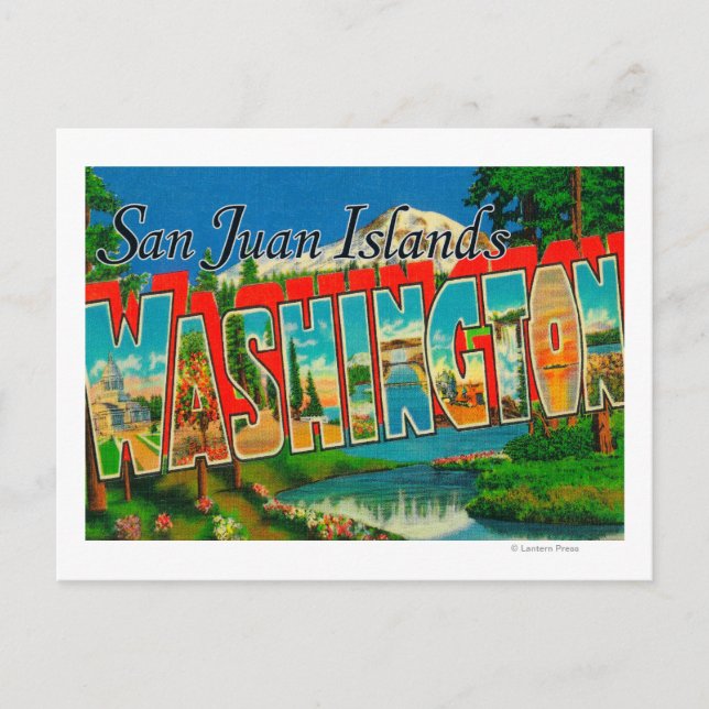 Carte Postale LETTRE MINUSCULE DE San Juan, Washington (Devant)