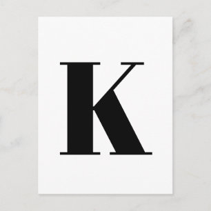 Carte Postale Lettre Moderne Alphabet Personnalisé Minimaliste