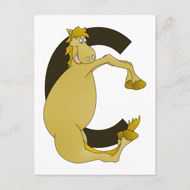 Carte Postale Lettre monogramme C Pony (Devant)