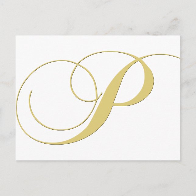 Carte Postale Lettre monographie P Golden Single (Devant)
