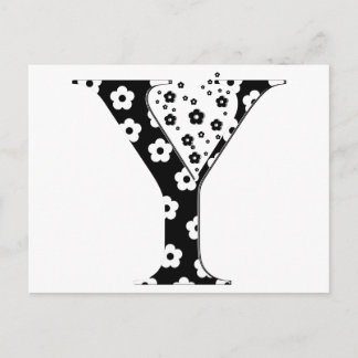 Carte Postale LETTRE Motif Fleur Y