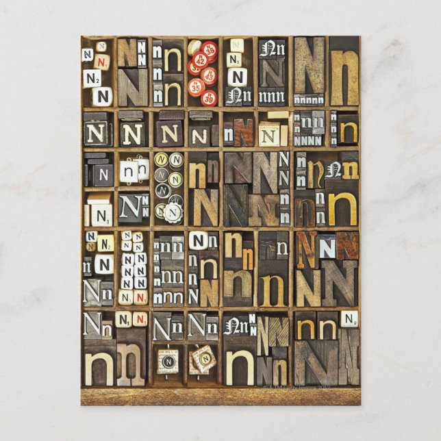 Carte Postale Lettre N (Devant)