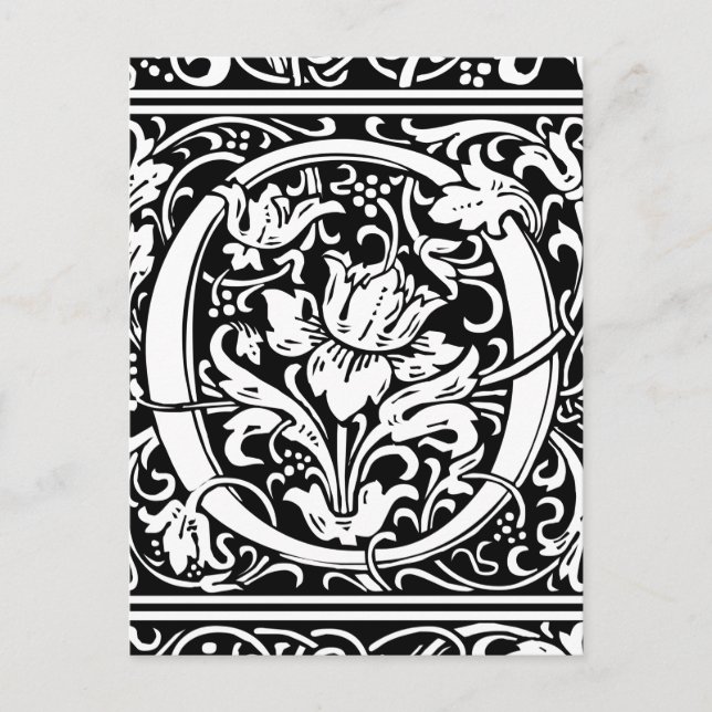 Carte Postale Lettre O Monogramme Médiéval Art Nouveau (Devant)