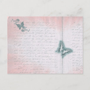 Carte Postale Lettre papillon vintage