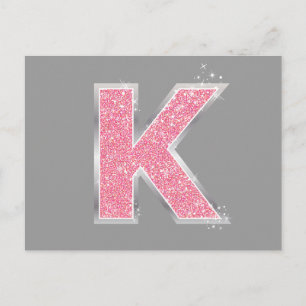Carte Postale Lettre Parties scintillant rose K