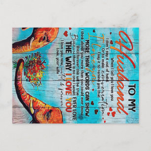 Carte Postale Lettre pour mari   Décoration de famille cool