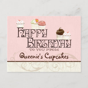 Carte Postale Lettre Q Joyeux Anniversaire Cupcake Business Cart