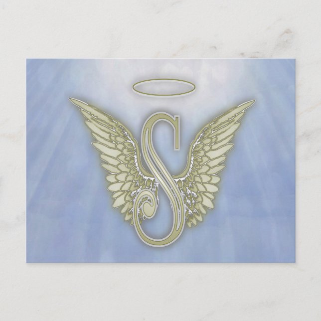 Carte Postale Lettre S Angel Monogramme (Devant)